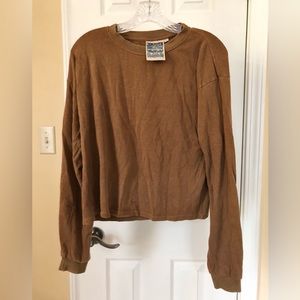 Jungmaven cropped long sleeve tee in Copper, size S